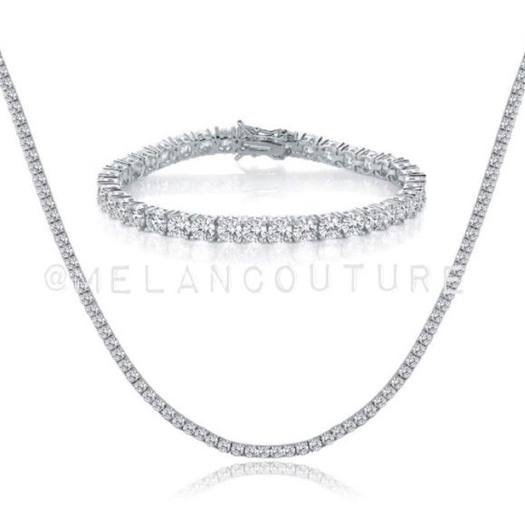 Jewelry - 18K White Gold Plated Bracelet and Necklace Sets